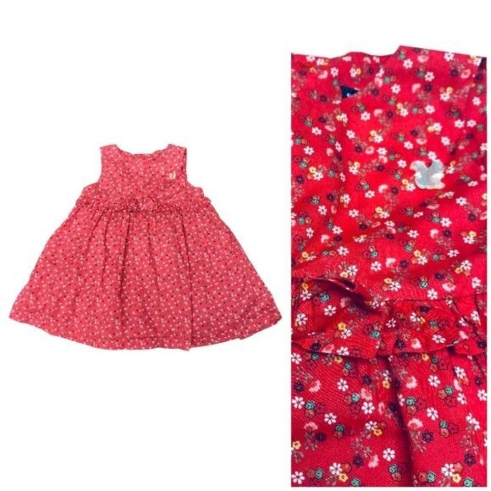 Sergent Major Button Up Red Floral Dress - 6 Months | 6M